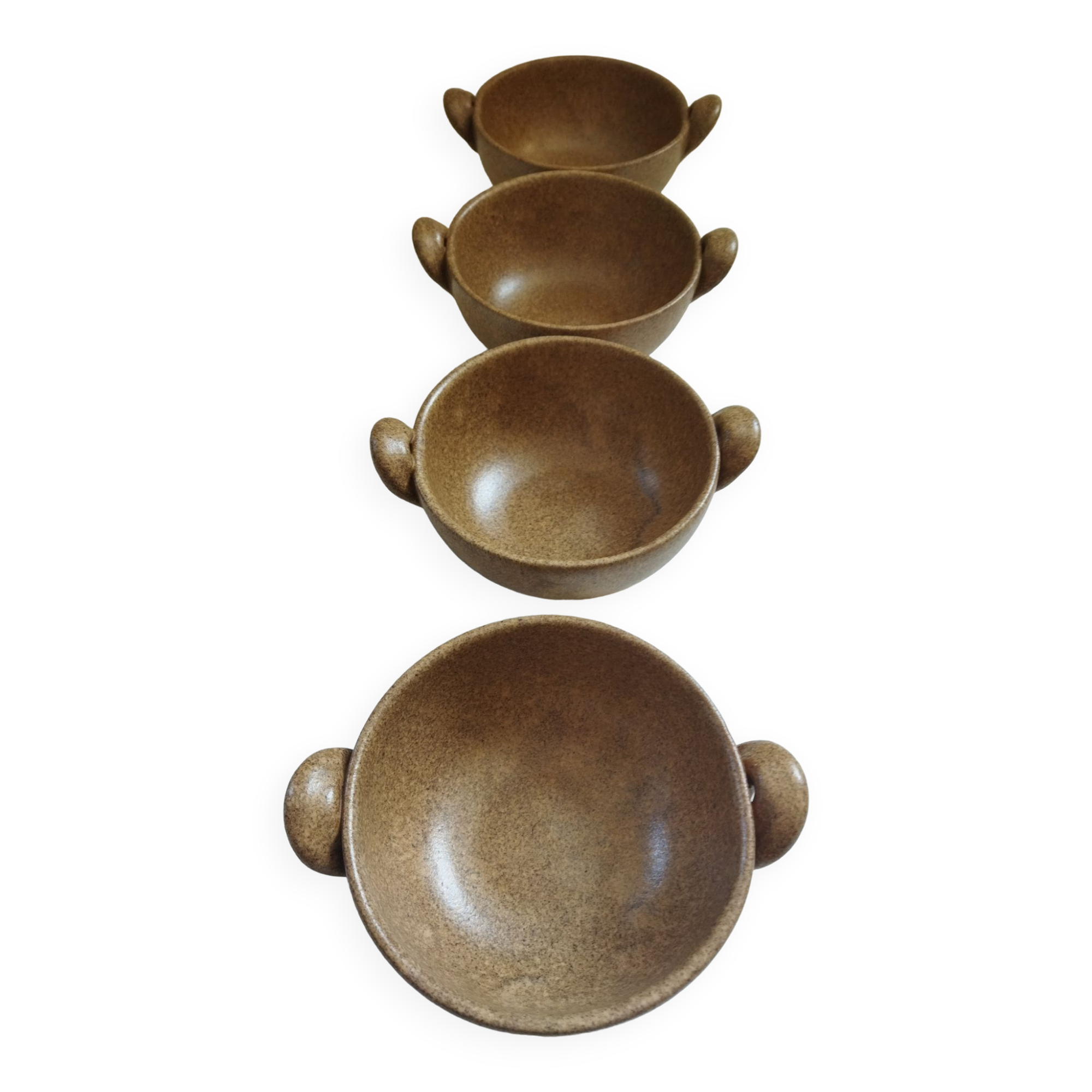 4 stoneware ear bowls