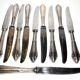 Series of 10 modernist dessert knives in silver metal RENEKA 1950