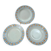 Set of 3 vintage deep plates St. Amand France