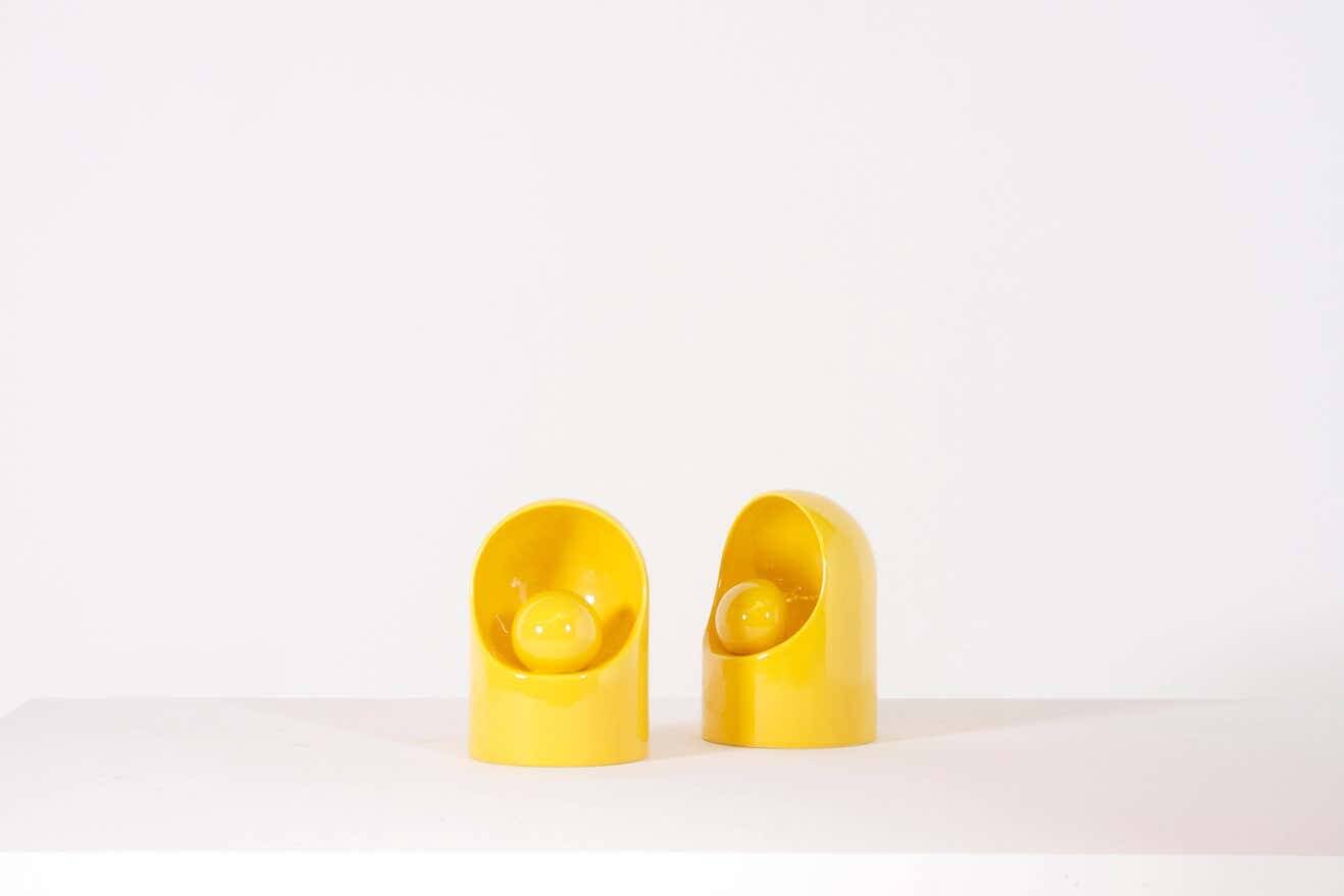 Ensemble de lampes de table en céramique par Marcello Cuneo pour Gabbianelli