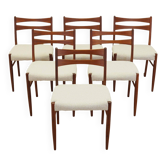 Set of six teak chairs, Danish design, 1960s, made in Denmark
