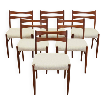 Set of six teak chairs, Danish design, 1960s, made in Denmark