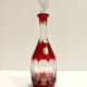 Bohemian Transparent and Red Crystal Decanter Bottle by Dresden Crystal, Germany