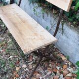 wood metal garden bench