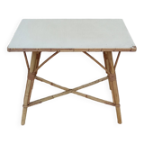 Petite table basse en rotin vintage
