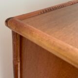 1970s wooden and bamboo bar cabinet