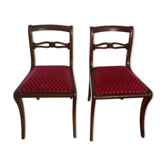 Wooden chair and velvet seat