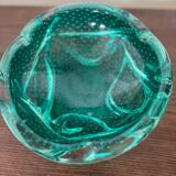 Cendrier / vide poche  murano bullé dans un vert Menthe