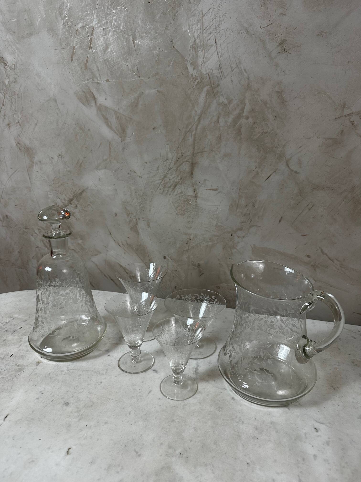 A lot of crystal glasses