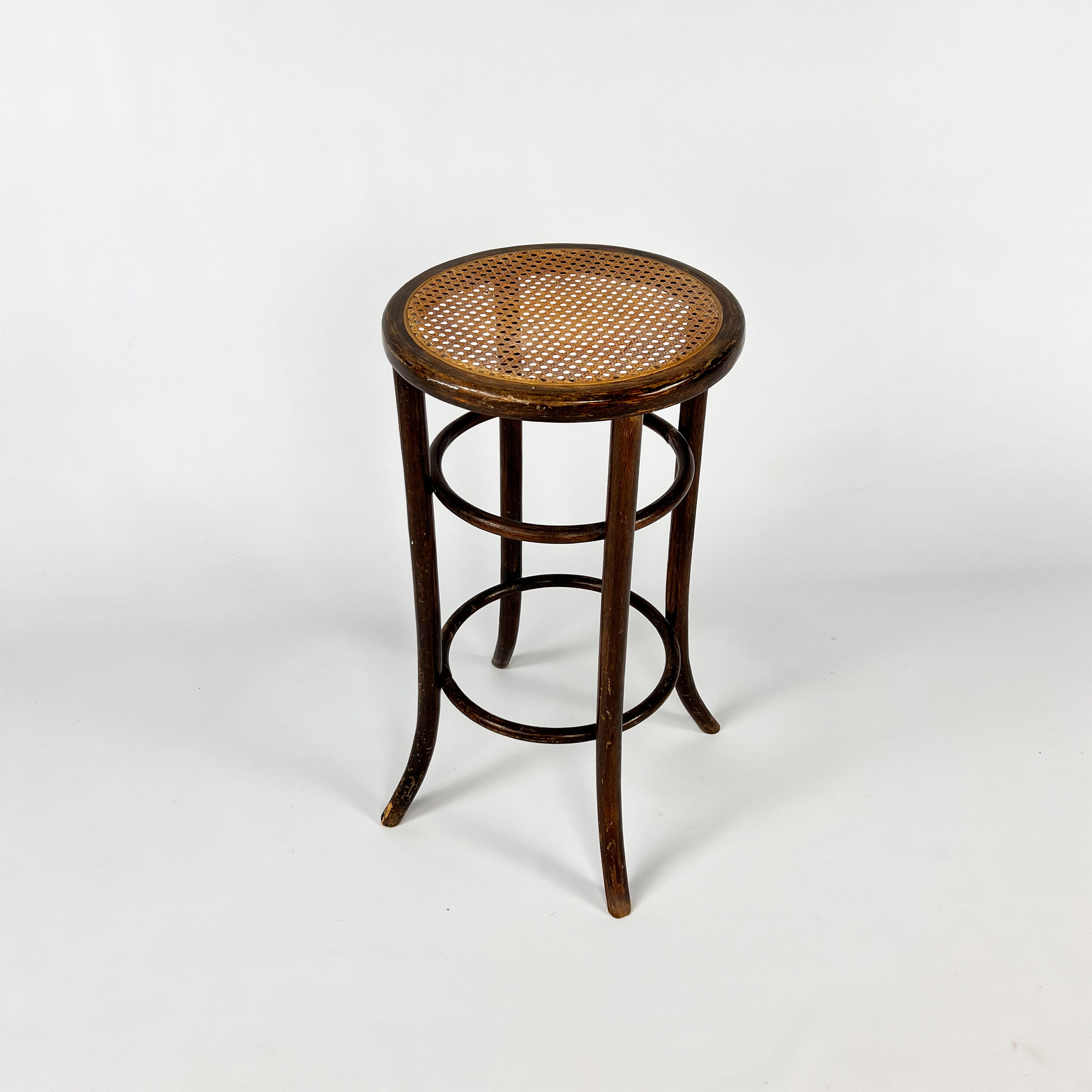 Cane and bentwood austria barstool, 1940s