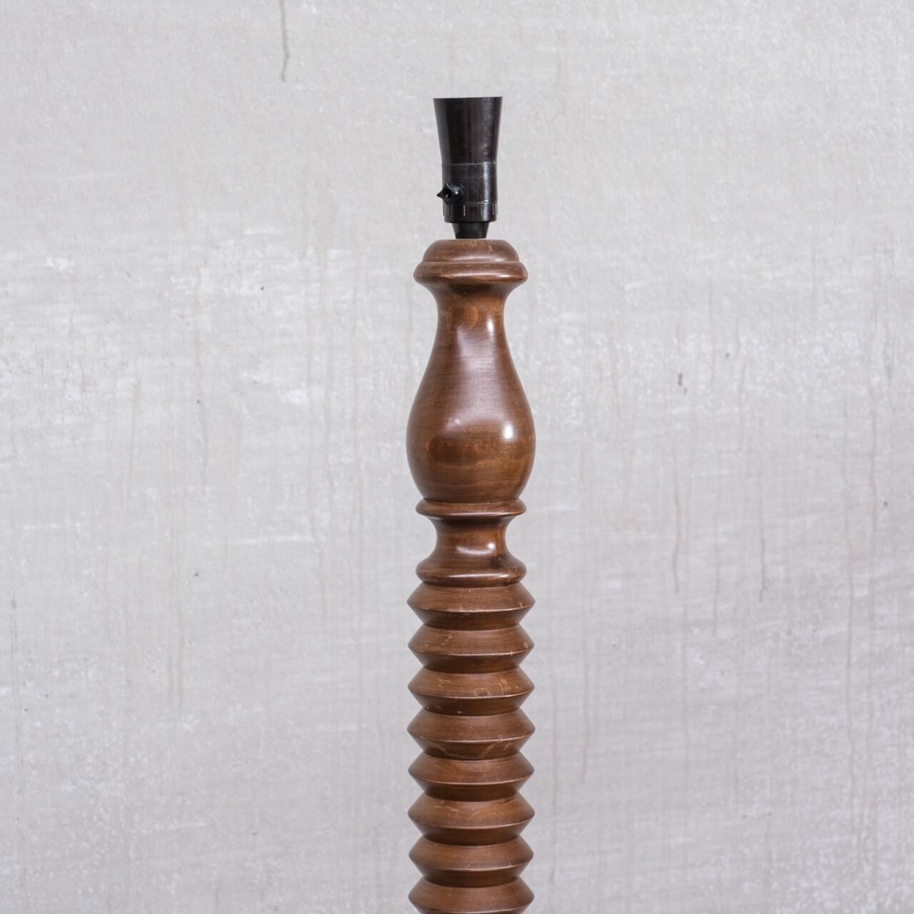 Art deco french turned oak floor lamp