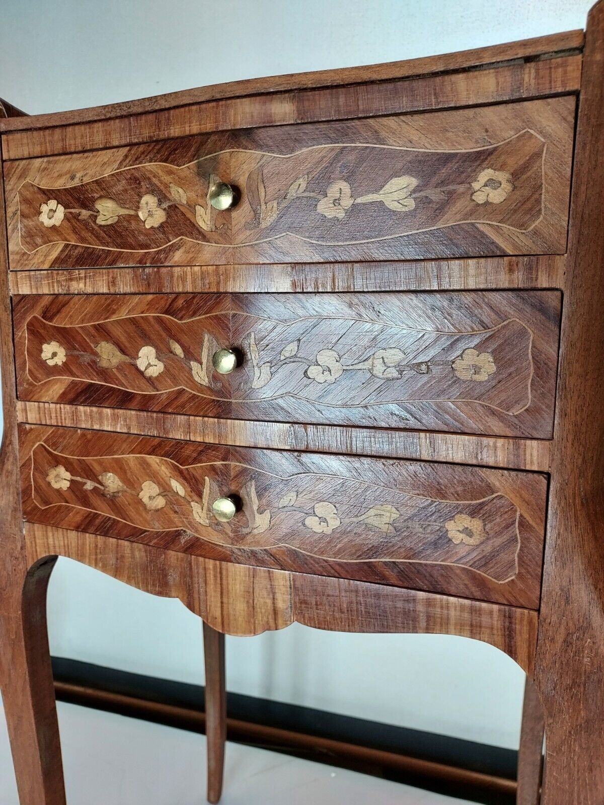 Marquetry bedside table