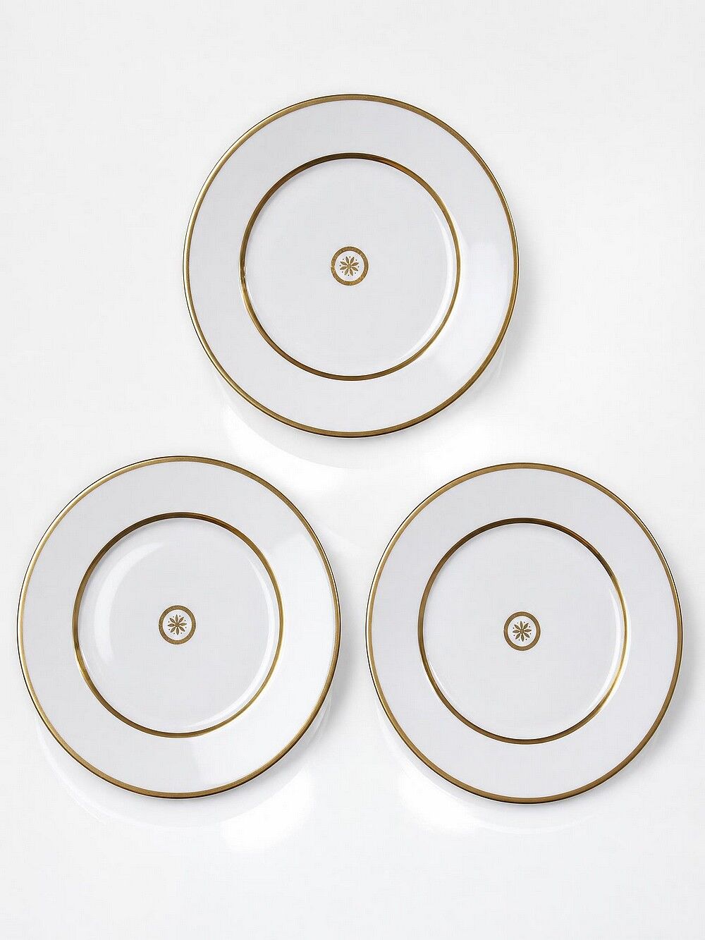 3 flat plates in porcelain Bernardaud Limoges model Sparte vintage