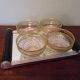 Lot of 8 old dessert cups with granite contour and gilded edges - vintage - 60s