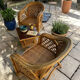 Fauteuils et table en osier