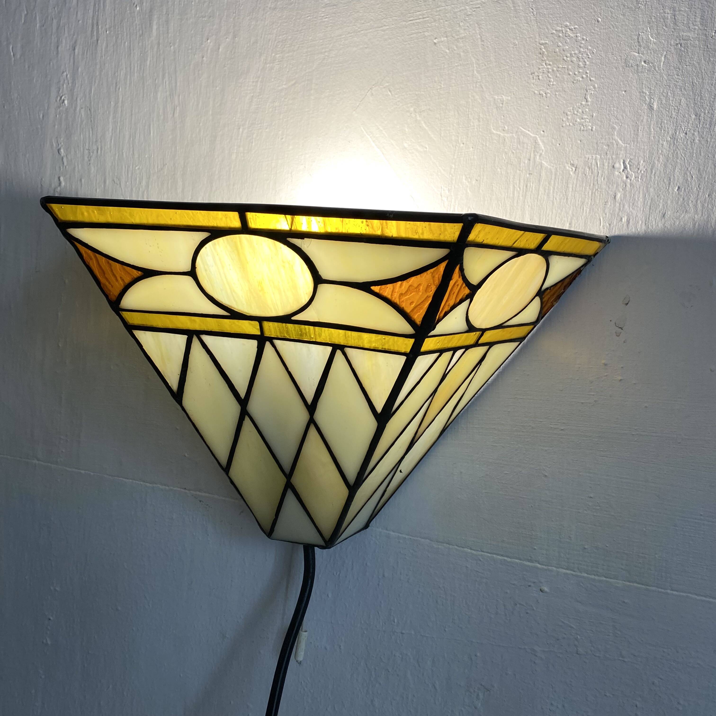 Art Deco style stained glass wall light