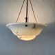 Art Deco suspended lamp in white marble-effect glass, 1940s, Germany.