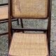 Set of 4 folding chairs wood and canning of the 70s