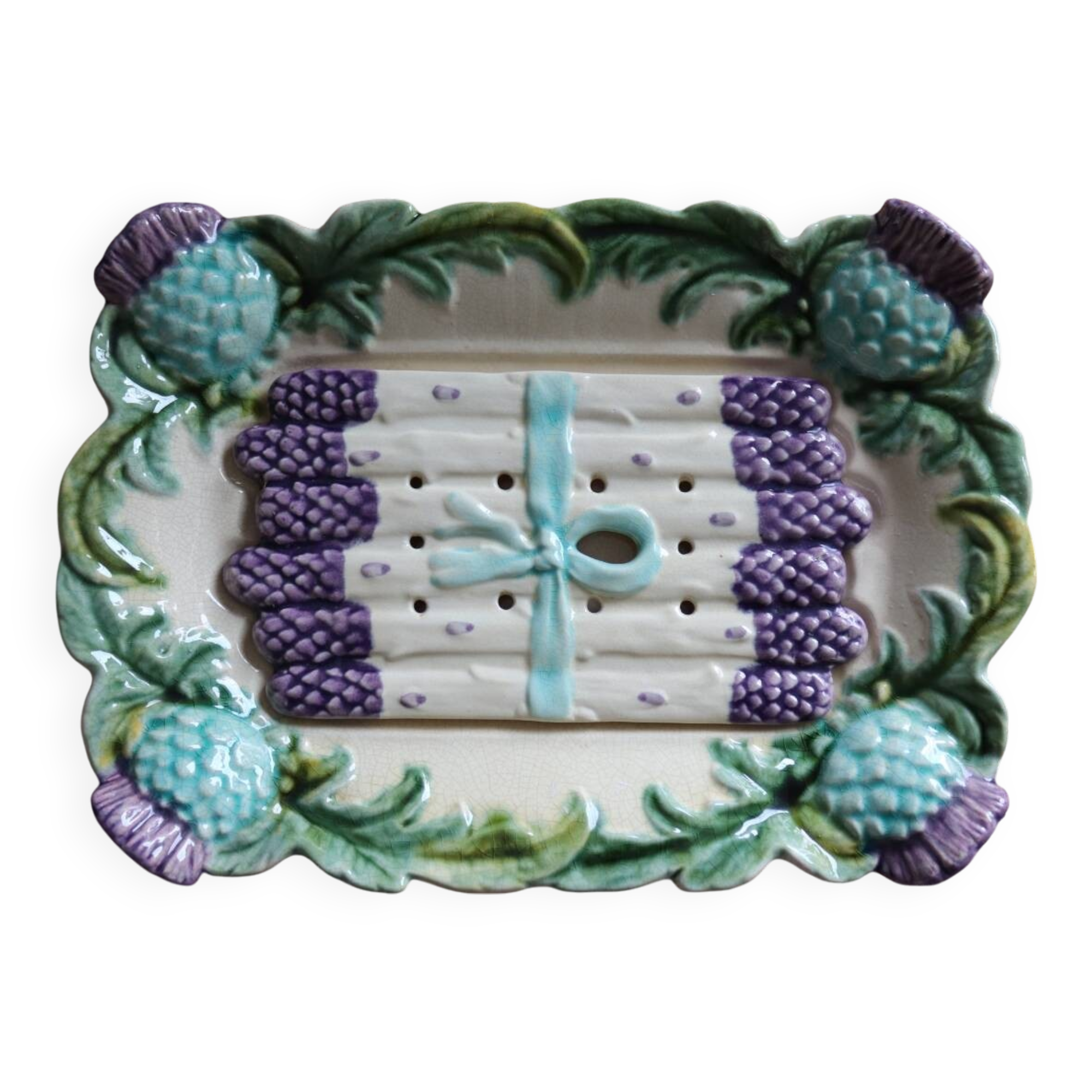 Old barbotine asparagus dish