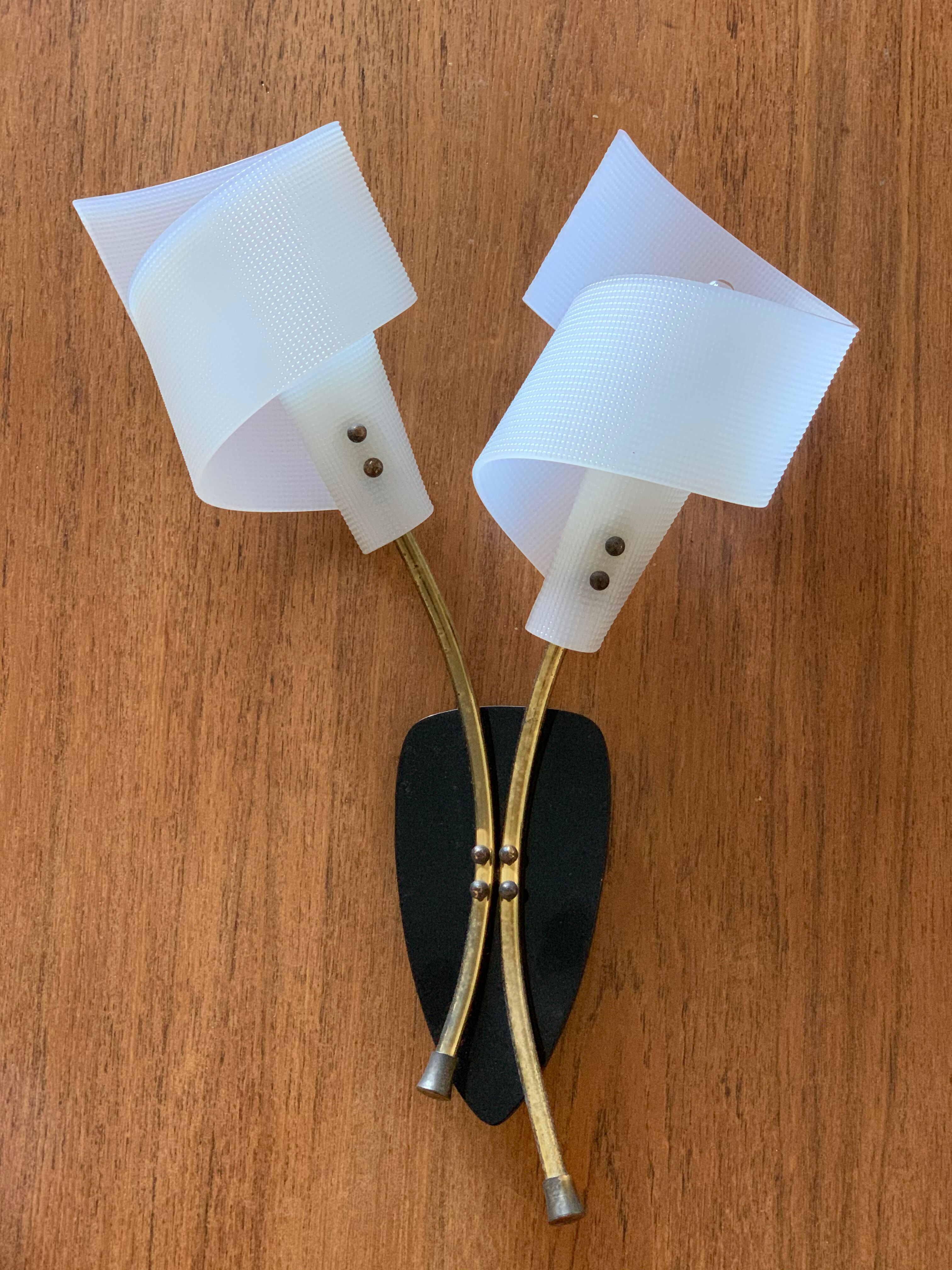 Pair of double wall lights 1950