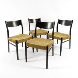 Set of 4 Belgian dining chairs, 1950s