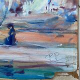 Large painting Gouache by Paul PAQUEREAU (1871-1950) "The Regattas"