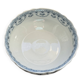 Large antique salad bowl Saint-Amand and Hamage Santiago fine earthenware blue