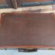 Old suitcase wood canvas leather & brass