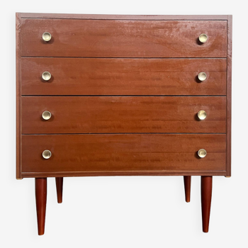 Vintage chest of drawers with spindle legs 1960