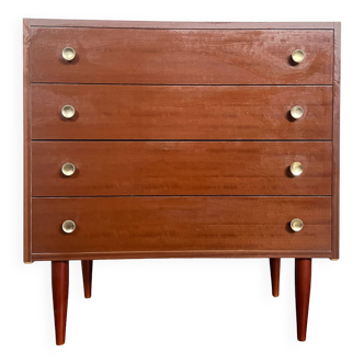 Vintage chest of drawers with spindle legs 1960