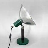 Vintage Industrial Metal & Beech Wood Table Lamp, Restored, 1970s
