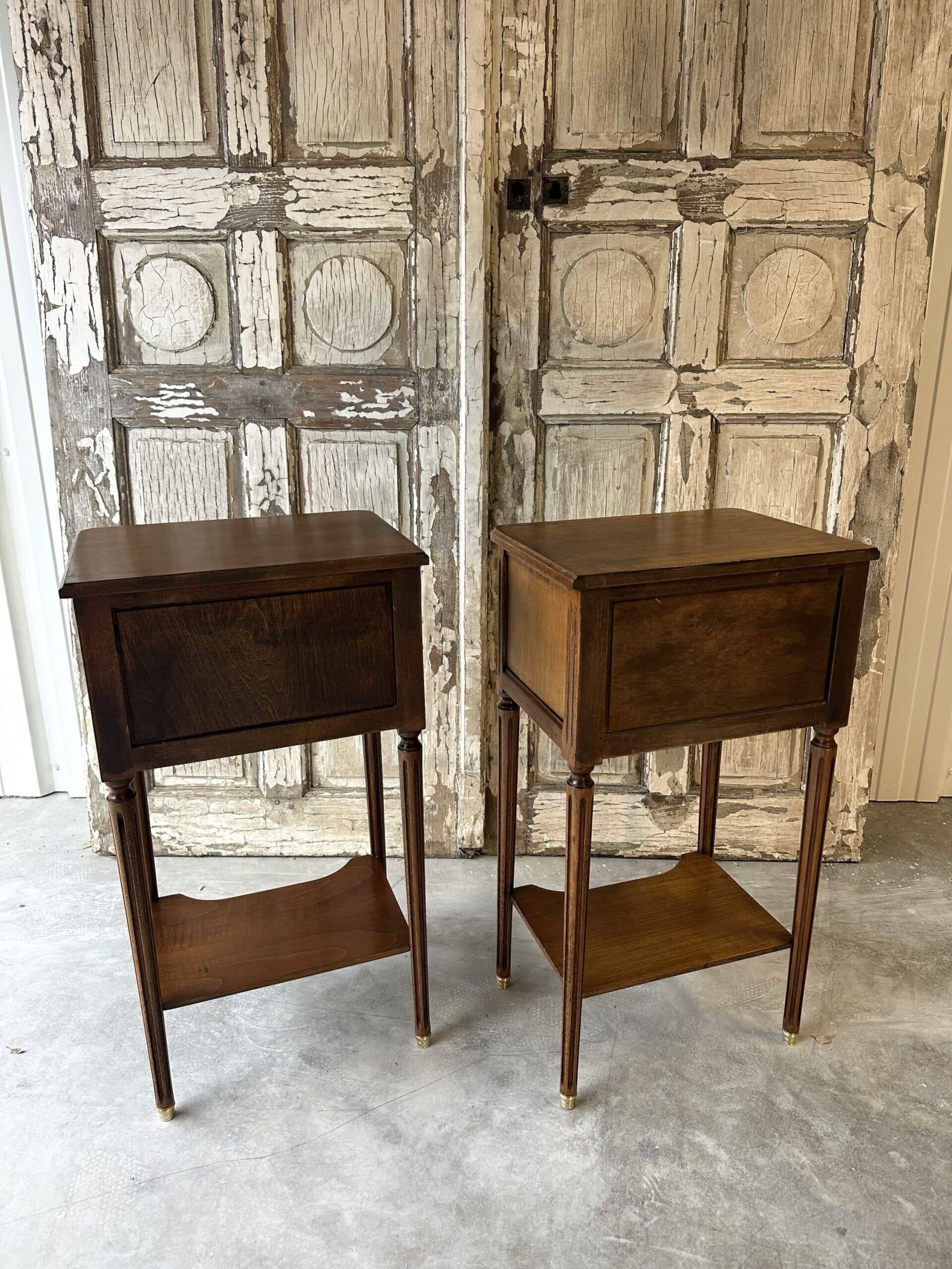 Pair of Louis XVI style bedside tables 1970s