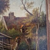 L. Emmanuel Postelle (active between 1831 and 1848) - Oil on canvas - Farm landscape - Signed