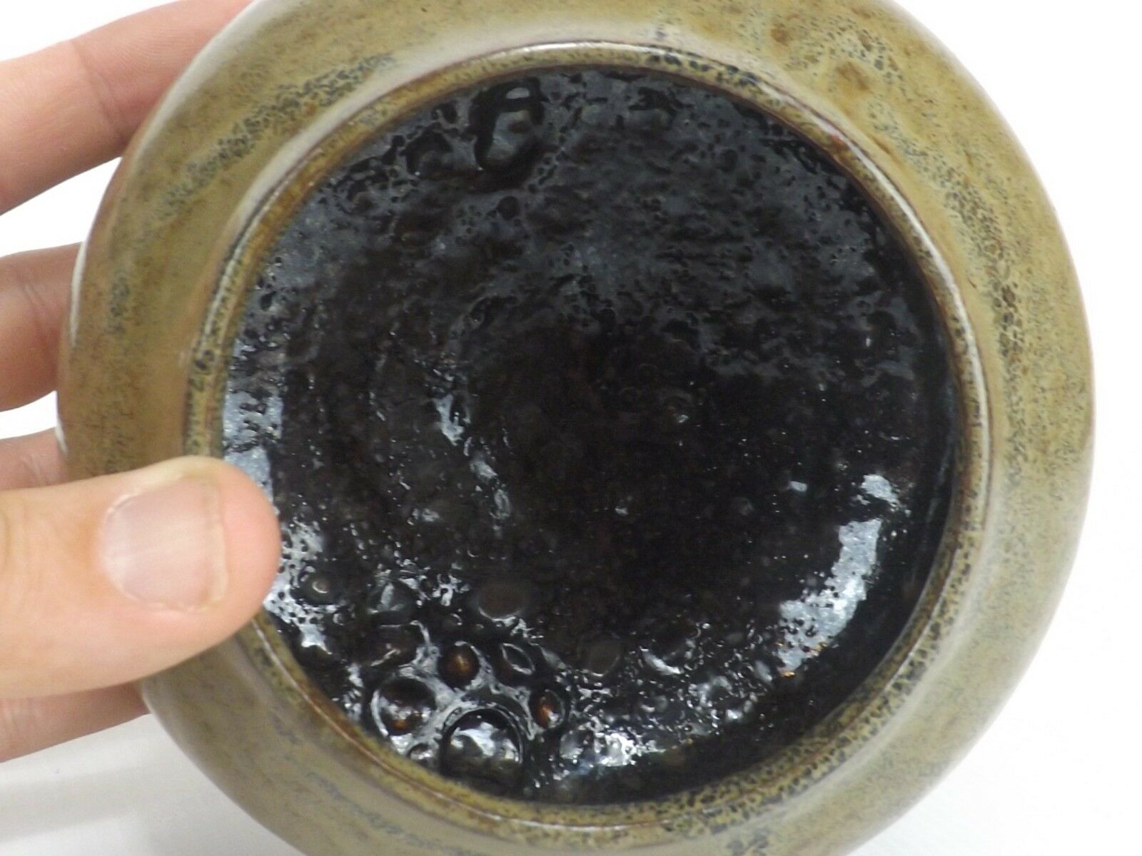 1983 sandstone cut enamels shiny and glaze cooking inside Bullée,Signed