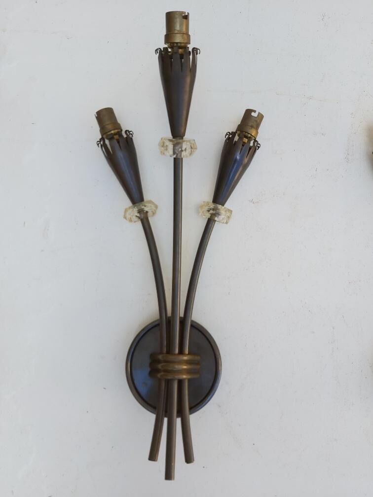 Pair of arum sconces edition Lunel Paris 50s