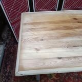 Solid pine bistro table with sanded top, 50s