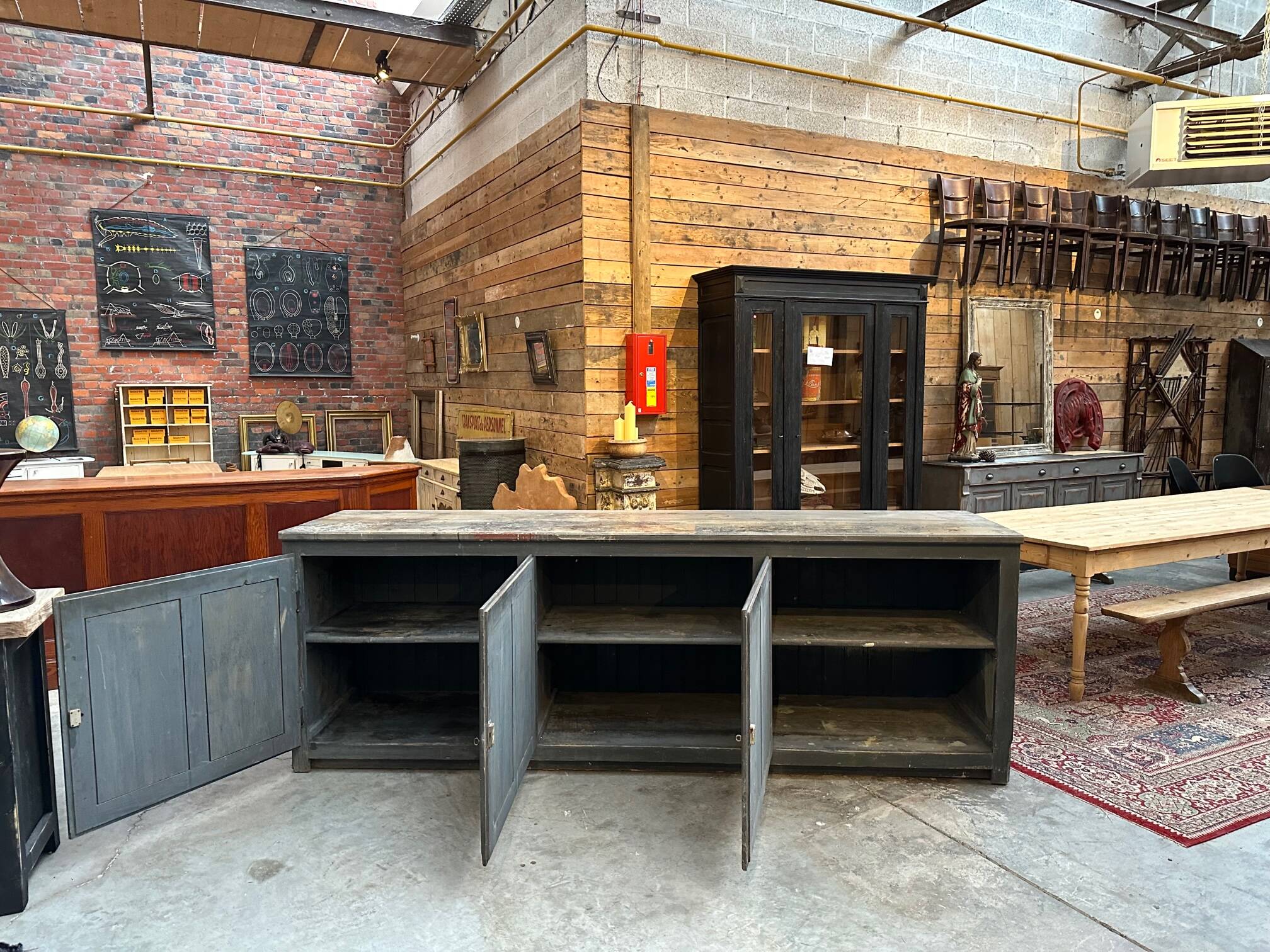 Large 20th century workshop furniture
