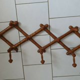 Vintage wooden accordion coat rack 10 hooks