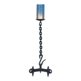 Brutalist metal chandelier, minimalist iron candlestick.