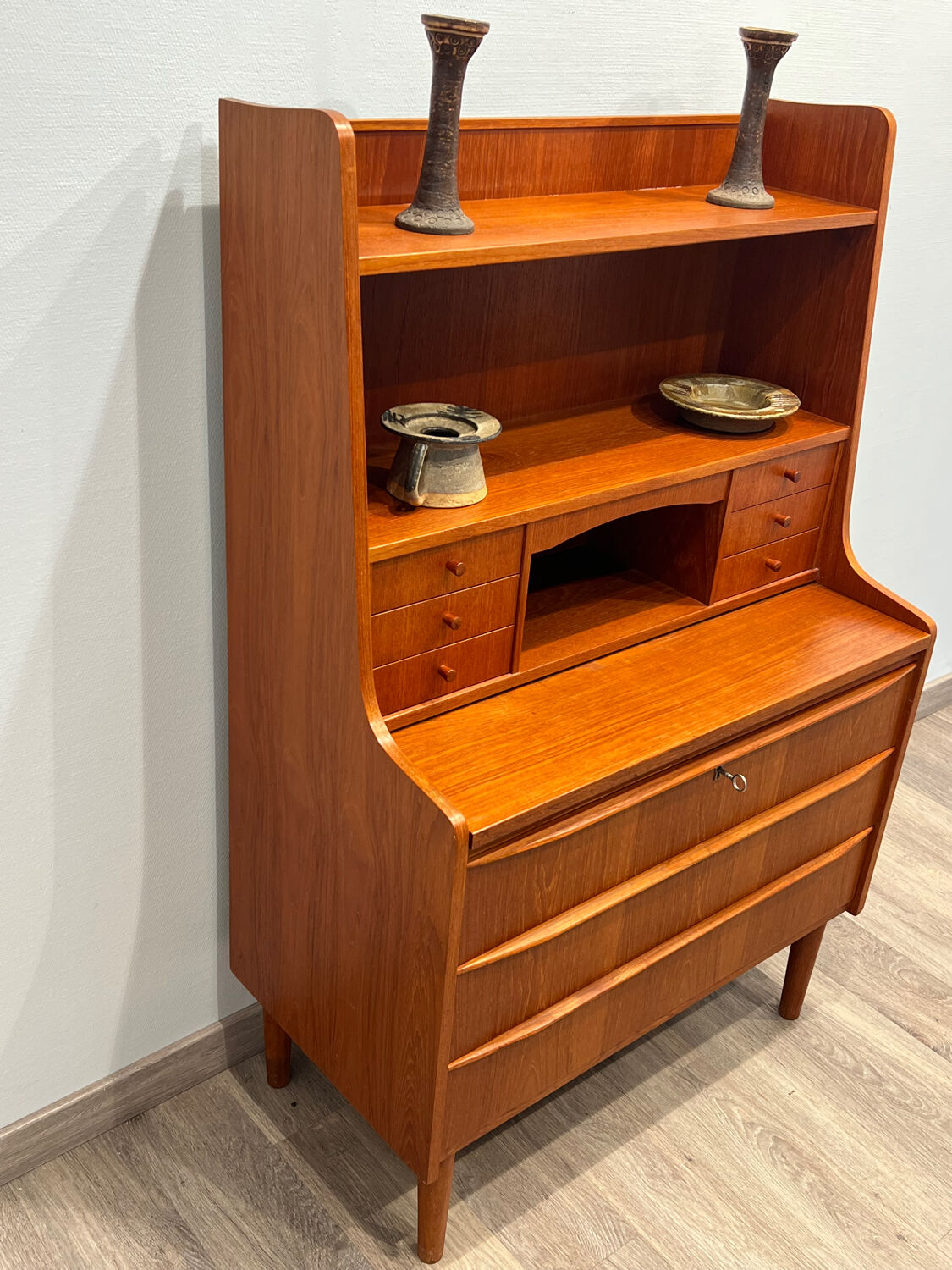 Scandinavian teak secretary desk, 1960s