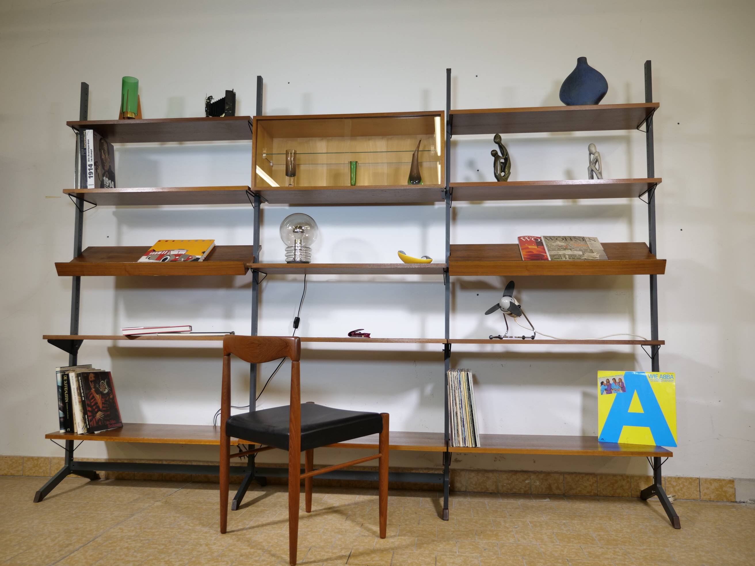 Free Standing Modular Teak Shelving System by Olof Pira, 1960s