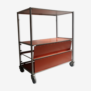Serving industrial chrome metal wheeled library
