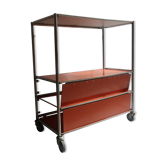 Serving industrial chrome metal wheeled library