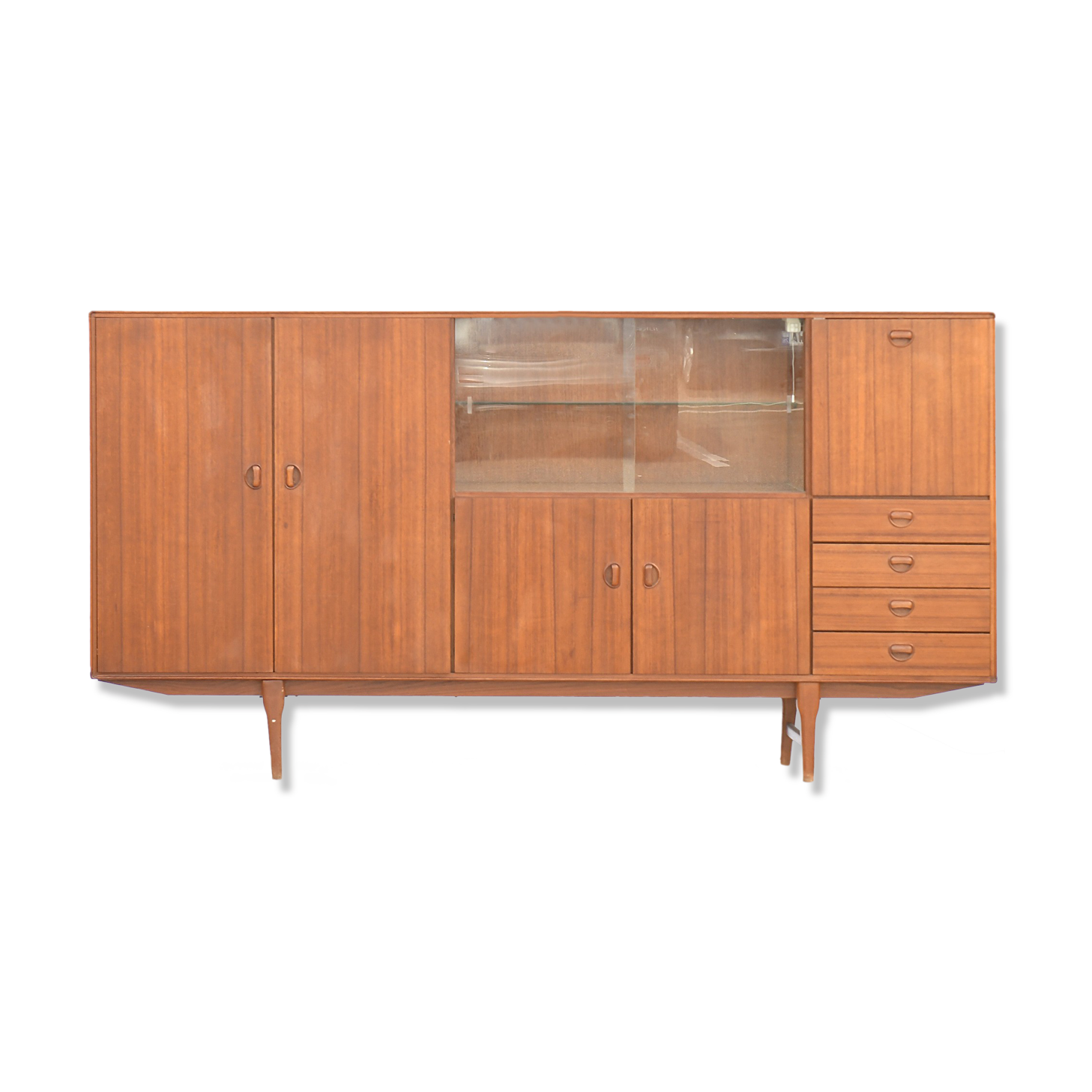 Scandinavian teak living buffet forming a showcase
