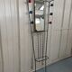 Iron cloakroom wall-mounted port multicolored balls mirror door umbrellas hats circa 50