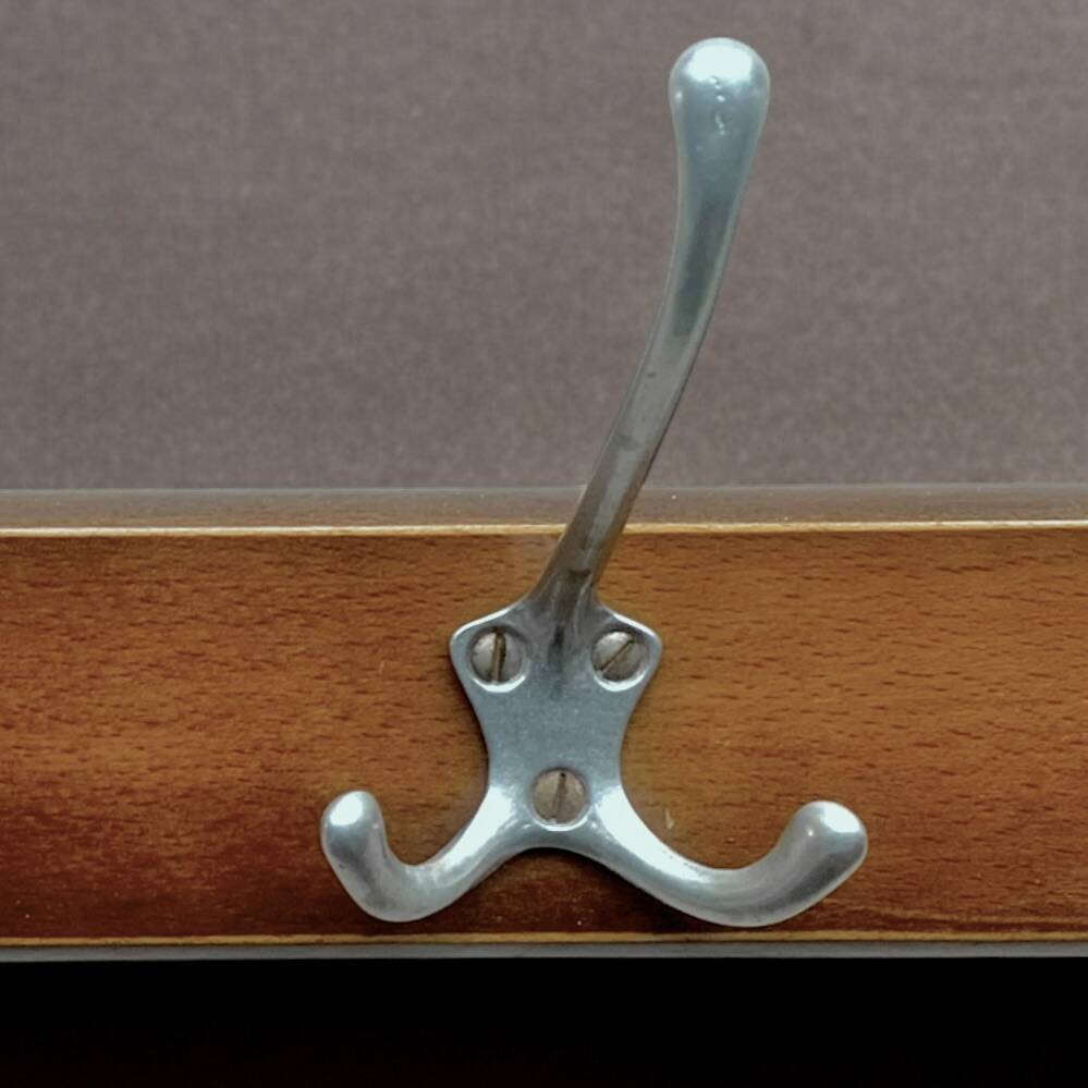Vintage wooden wall coat rack - 5 hooks