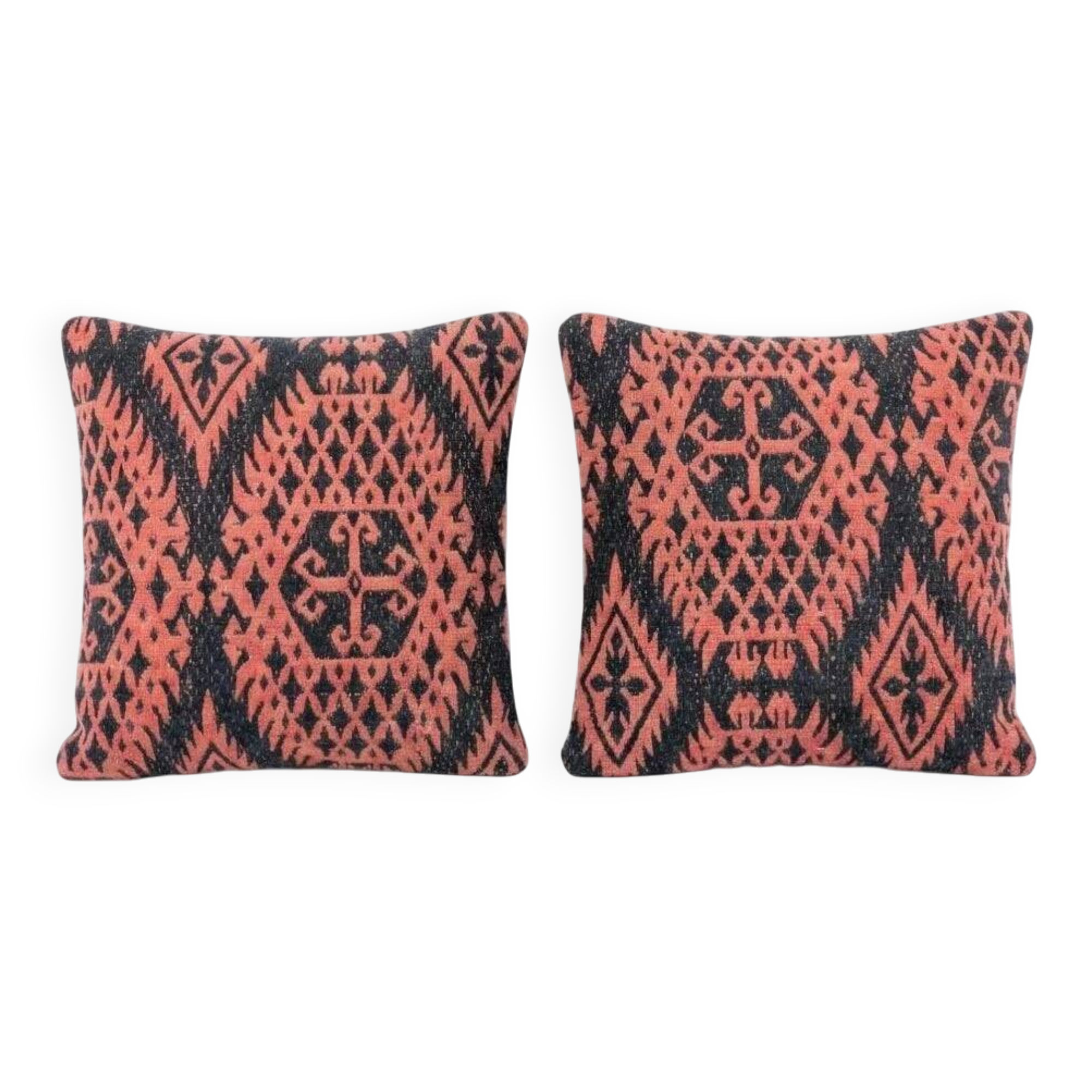 Set of 2 vintage kilim cushion covers 41x41 cm