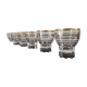 6 gobelets en verre transparent liseré doré