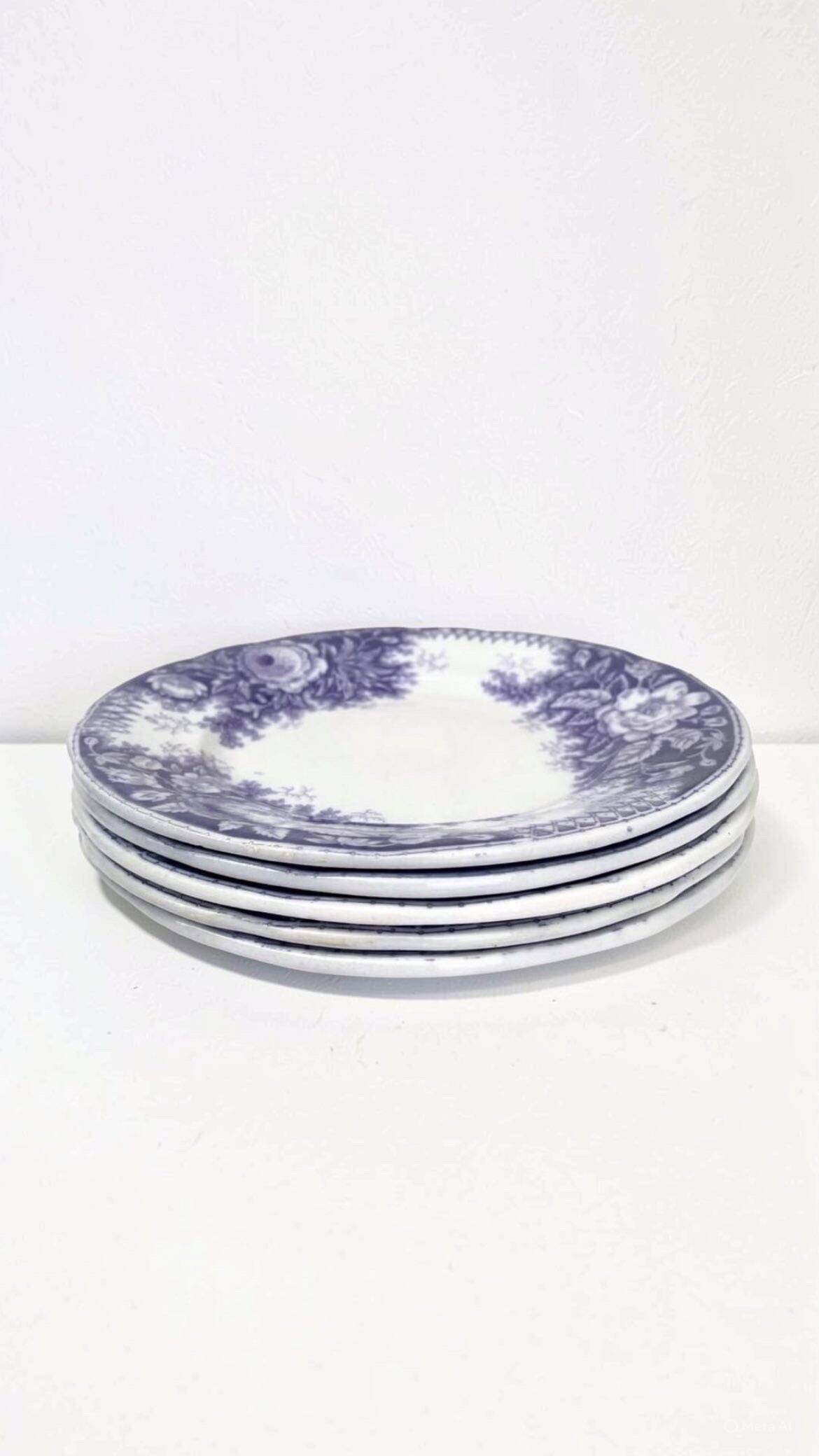 Dessert plates Sarreguemines model Jardinière 19th century
