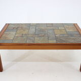 1970s Solid Teak and Tile Coffee Table, Denmark